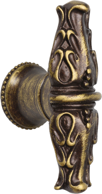 Acanthus leaves large knob with flared foot Romanesque style in Antique Brass. 836B-3