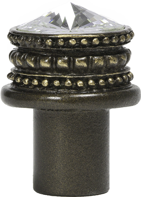 Caché medium round knob with an 18mm Swarovski Clear Crystals 860-3C