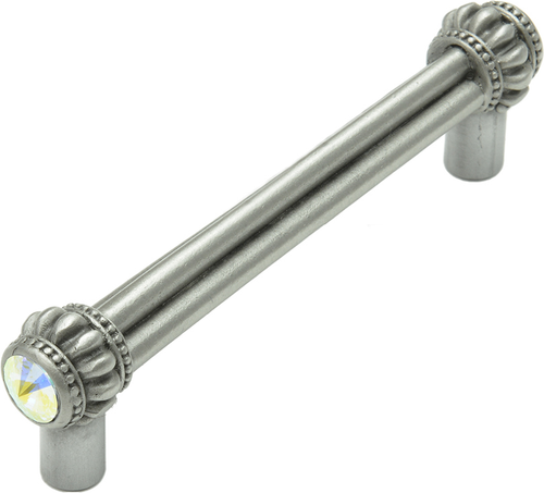 Caché double 4'' cc pull with 2 rivoli Swarovski Aurore Boreale Crystals 862-11AB