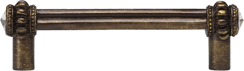 Caché double 4'' cc pull with 2 rivoli Swarovski Clear Crystals 862-3C