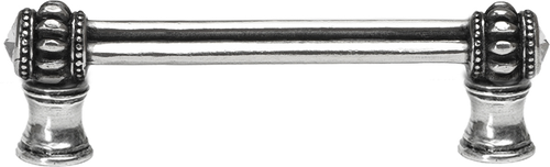 Caché double 4'' cc pull with flared foot with 2 rivoli Swarovski Clear Crystals in Chalice. 862B-9C