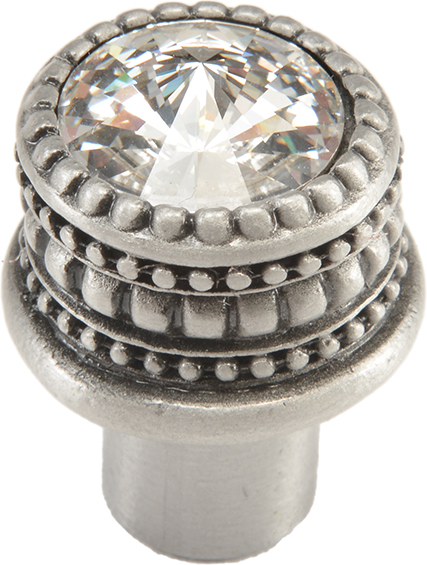 Caché medium round knob with an 16mm rivoli Swarovski Clear Crystal 863-11C