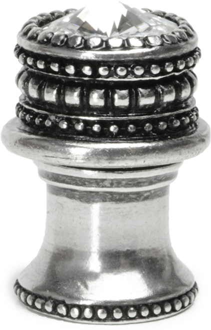 Caché medium round knob with flared foot with an 16mm Swarovski Clear Crystal in Chalice. 863B-9C