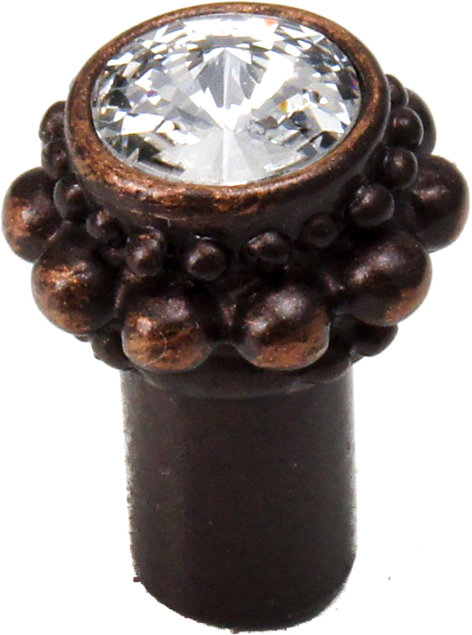 Caché small round knob with a rivoli Swarovski Clear Crystal 865-22C