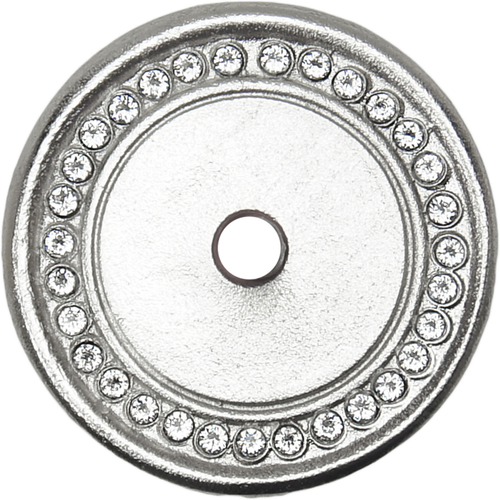 Caché round escutcheon with Swarovski Clear Crystals in Platinum. 866-24C