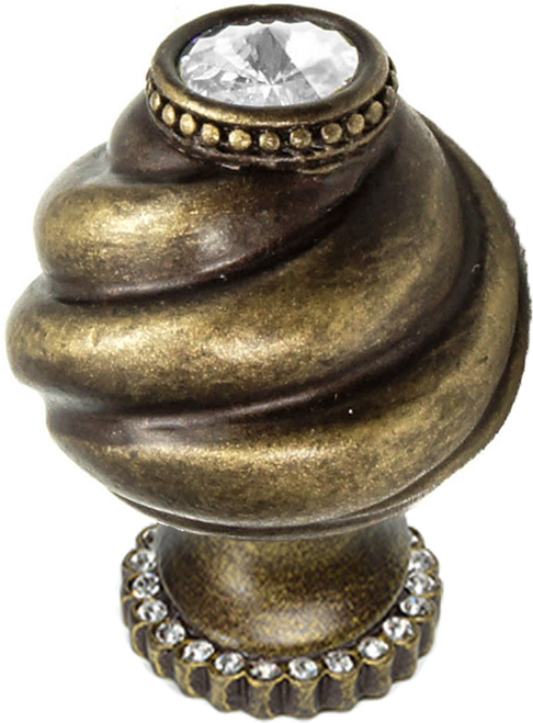 Caché knob with halo platform with Swarovski Clear Crystals 868H-3C