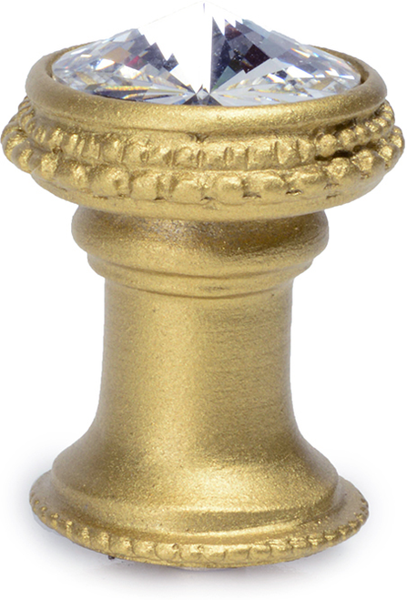 Caché knob with an 18mm rivoli Swarovski Clear Crystal in Soft Gold. 869-27C