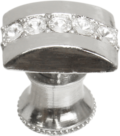 Caché rectangle knob with flared foot with center of 5 rivoli Swarovski Clear Crystals in Platinum. 872B-24C