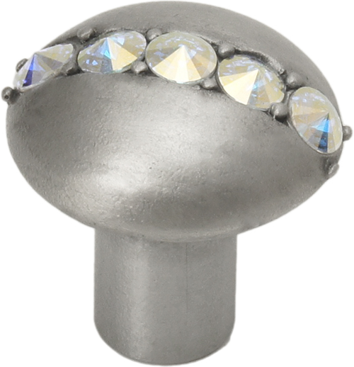Caché round knob with center of 5 rivoli Swarovski Aurore Boreale Crystals 874-11AB