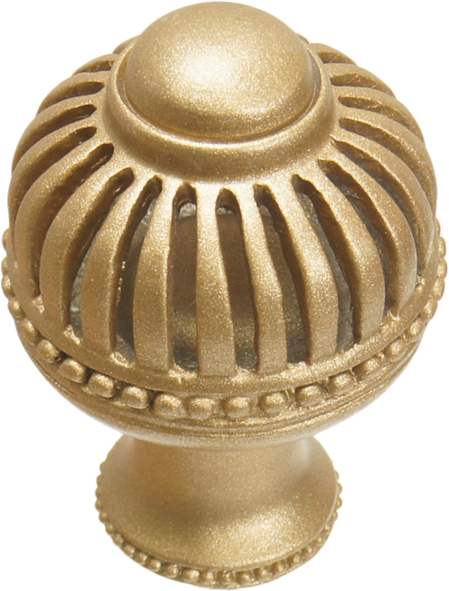 Cricket Cage large round knob with flared foot in Soft Gold. 953B-27