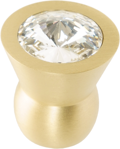 Latitude Cone brass knob; 18mm clear crystals; satin brass finish CB18C