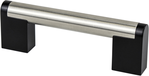 Studio Remix 96mm CC Brushed Nickel and Matte Black Pull 2180-9BPN55-P