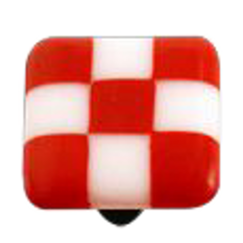 Li'l Squares Brick Red and White Knob