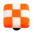 Li'l Squares Opal Orange and White Knob