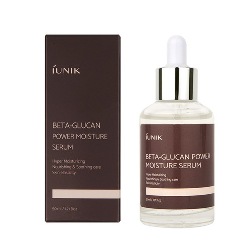 iUNIK Beta-Glucan Power Moisture Serum 50 mL: This super-hydrating serum will provide a moisture surge to your skin. Consists of 100% Beta-glucan extracted from mushrooms.