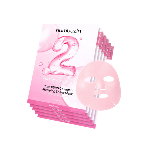 Numbuzin No. 2 Rose PDRN Collagen Plumping Sheet Mask 33mL 5ea
