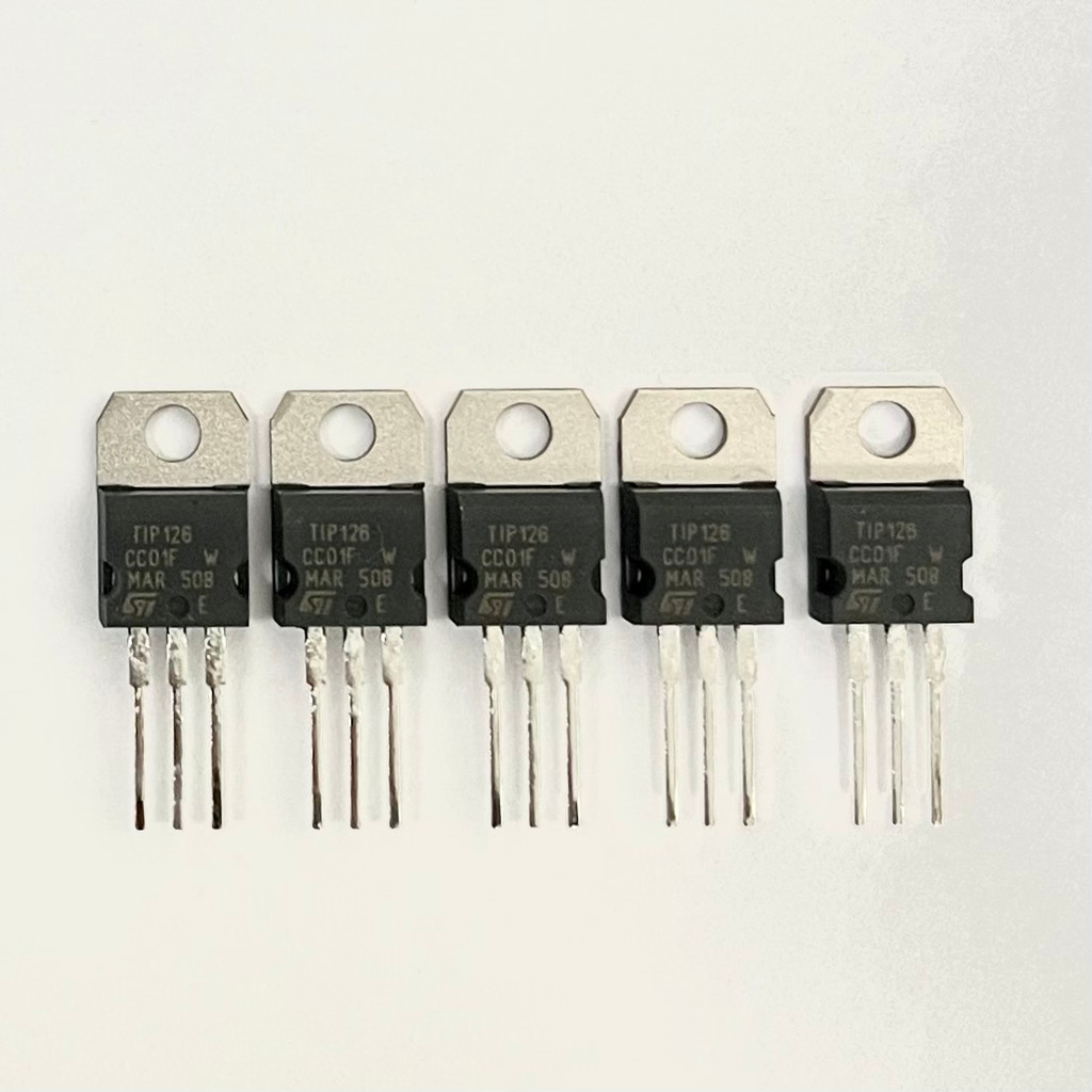 (PKG of 5) TIP126 PNP Darlington Transistor, -5A, -80V, TO-220, ST