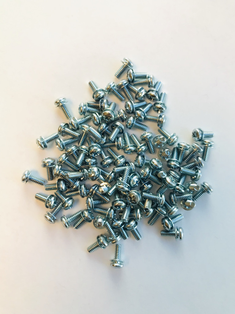 (PKG of 100) 6-32 x 3/8" SEMS Screws, Internal Tooth Washer, Phillips Pan Head, Steel/Zinc