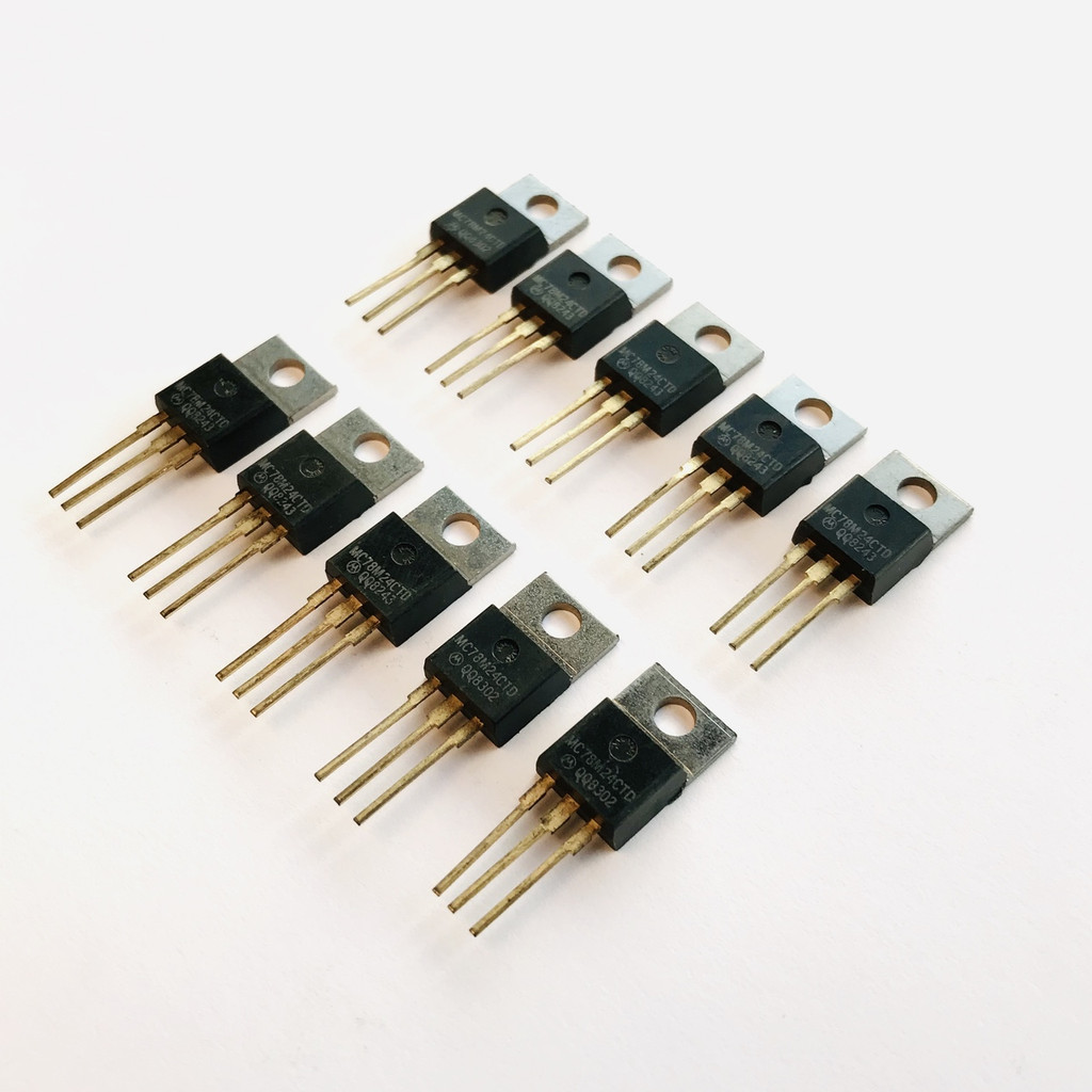 (PKG of 10) MC78M24CT Voltage Regulator, Motorola, +24 V, 0.5A, 7824, TO-220