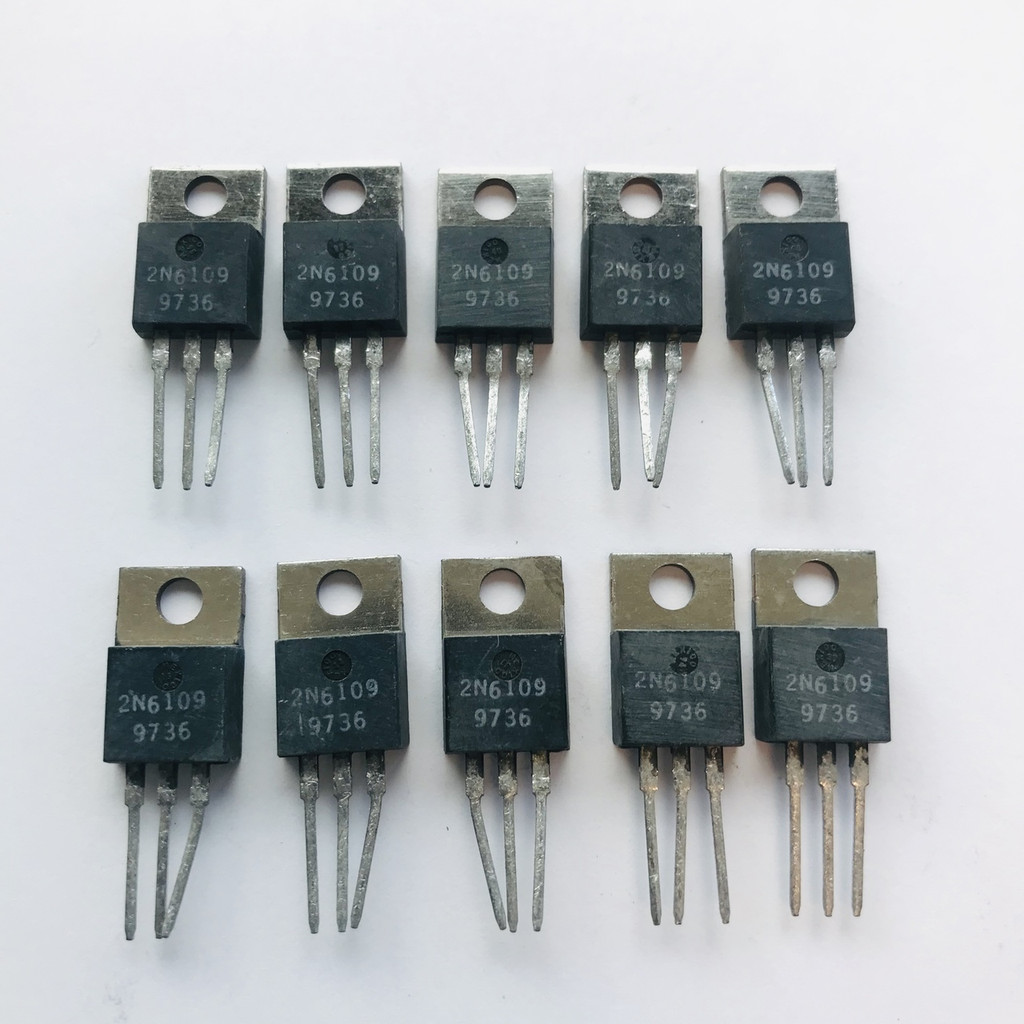 (PKG of 10) 2N6109 PNP BJT Transistor, 60 V, 7 Amp, TO-220