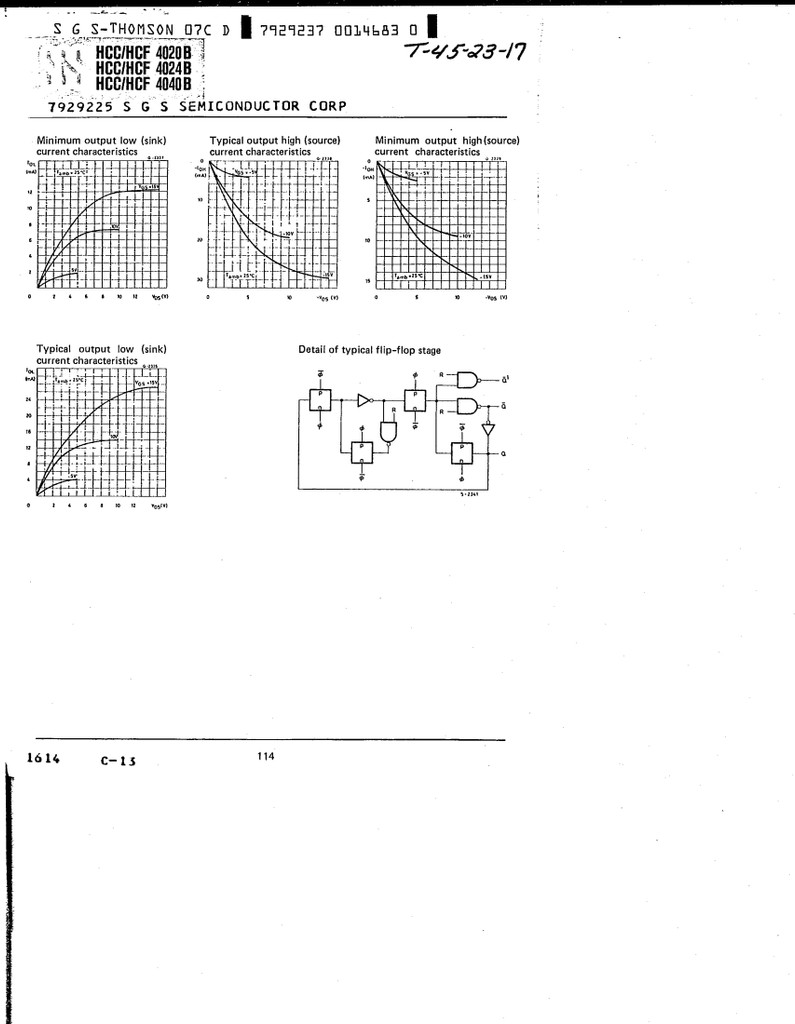 (PKG of 10) HCF4020BE 14 Stage Ripple-Carry Binary Counter, CD4020, PDIP-16, SGS