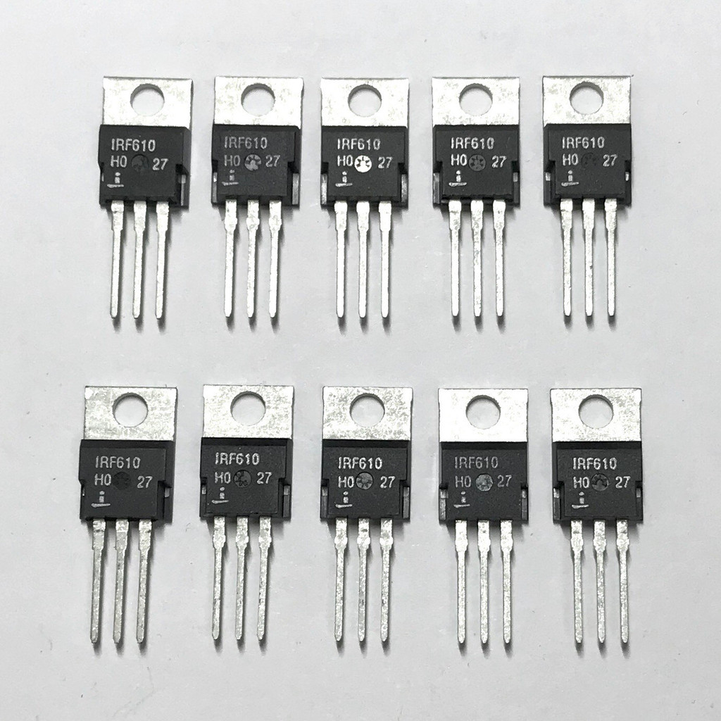(PKG of 10) IRF610 N-Channel Power MOSFET, 3.3A, 200V, Intersil, TO-220