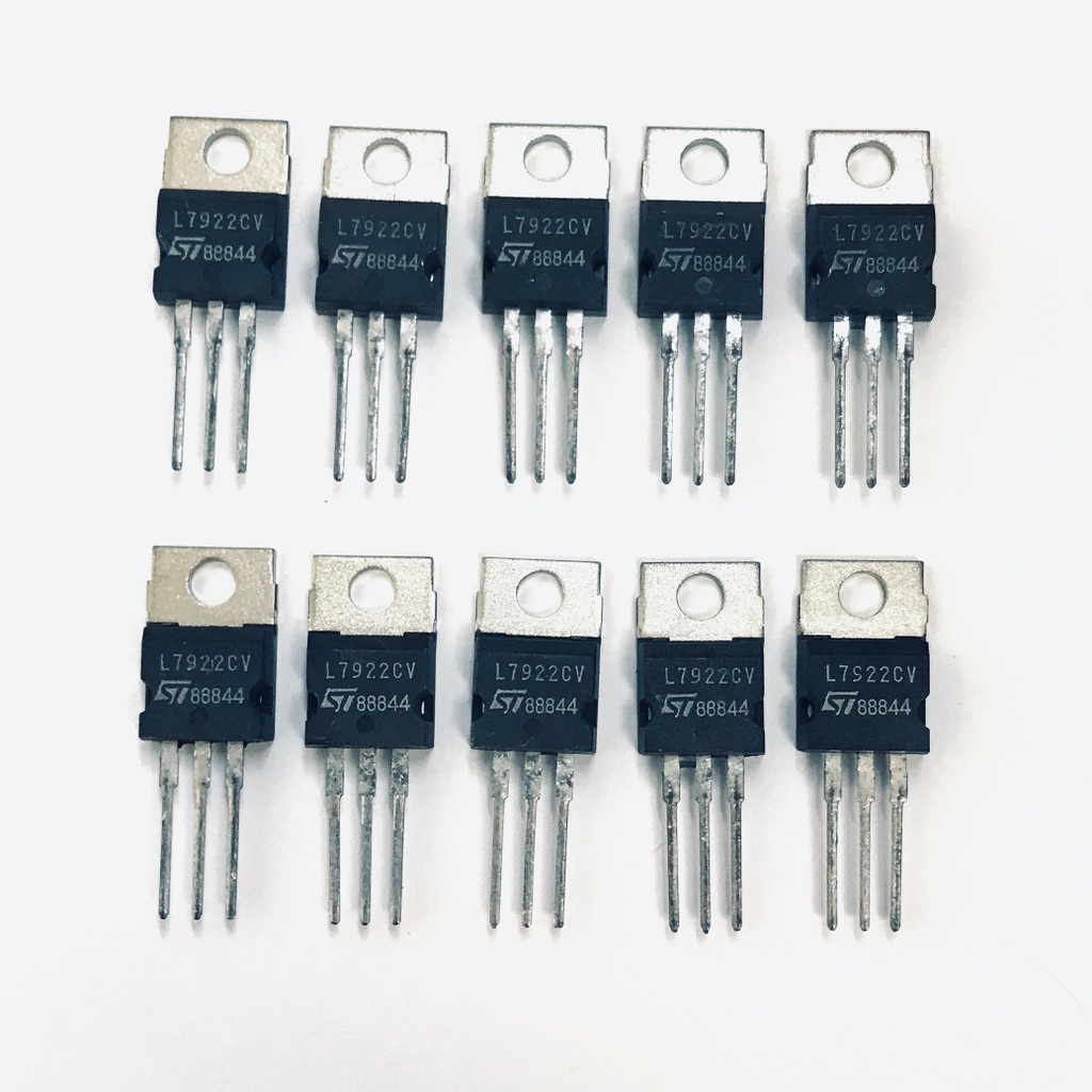 (PKG of 10) L7922CV Voltage Regulator, -22V, 1.5A, TO-220, ST