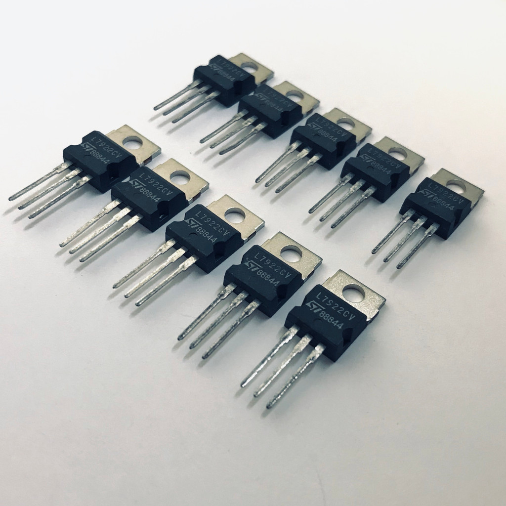 (PKG of 10) L7922CV Voltage Regulator, -22V, 1.5A, TO-220, ST