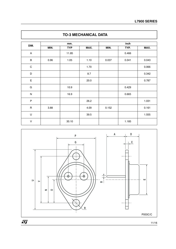 (PKG of 10) L7922CV Voltage Regulator, -22V, 1.5A, TO-220, ST