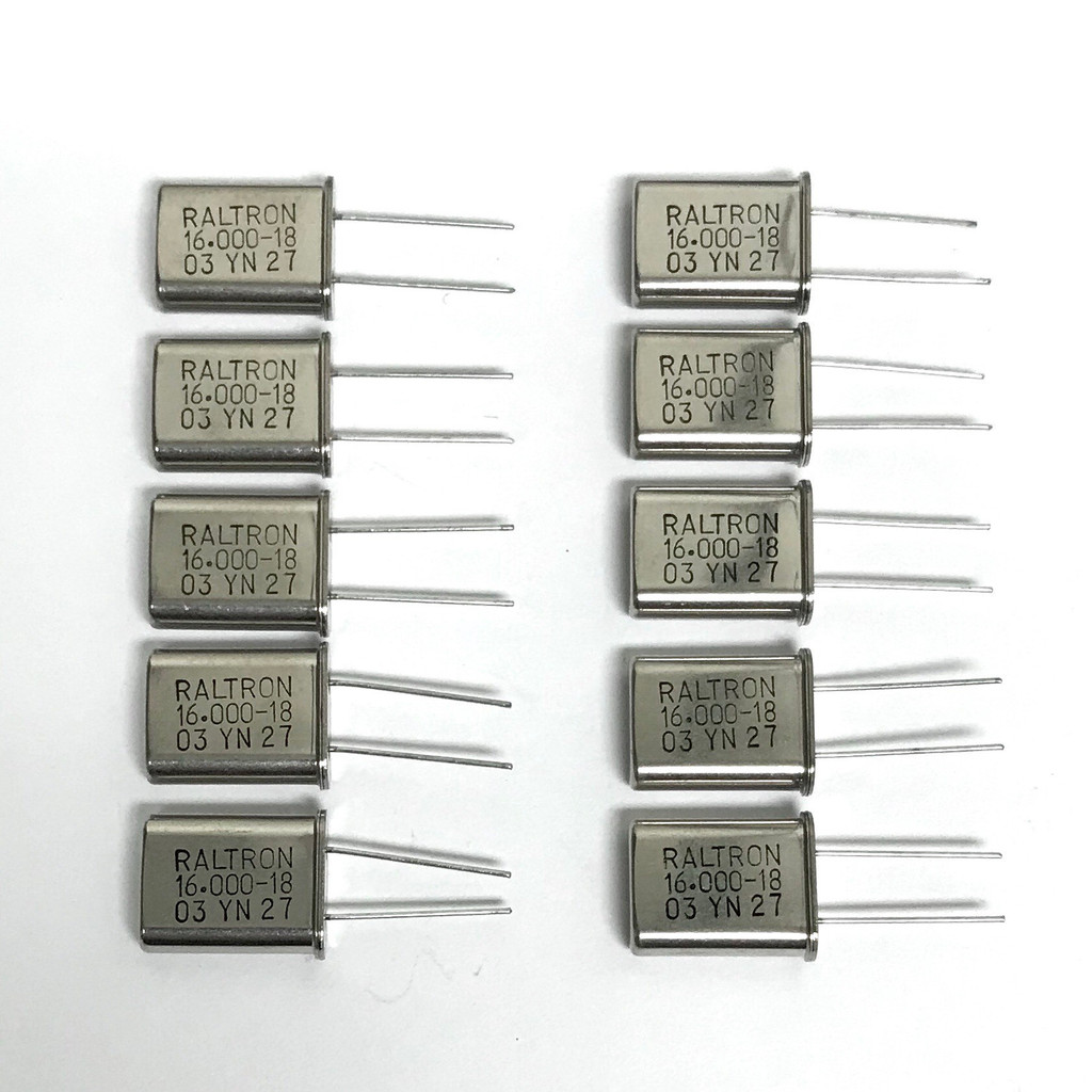 (PKG of 10) 16.000 MHz Crystal, 18pF, 16MHz, HC-49/U, RALTRON A-16.000-18