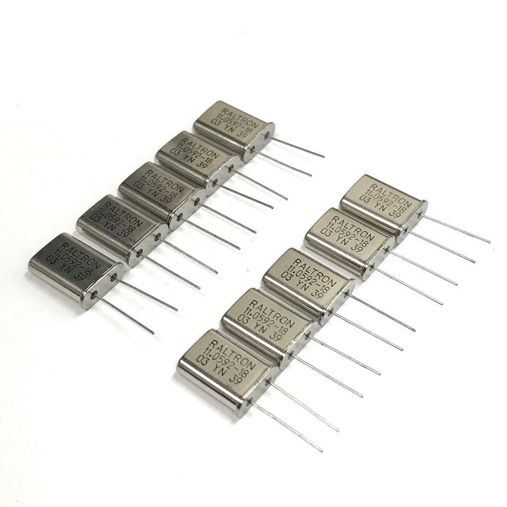 (PKG of 10) 11.0592 MHz Crystal, 18pF, 11.0592MHz HC-49/U, RALTRON A-11.0592-18