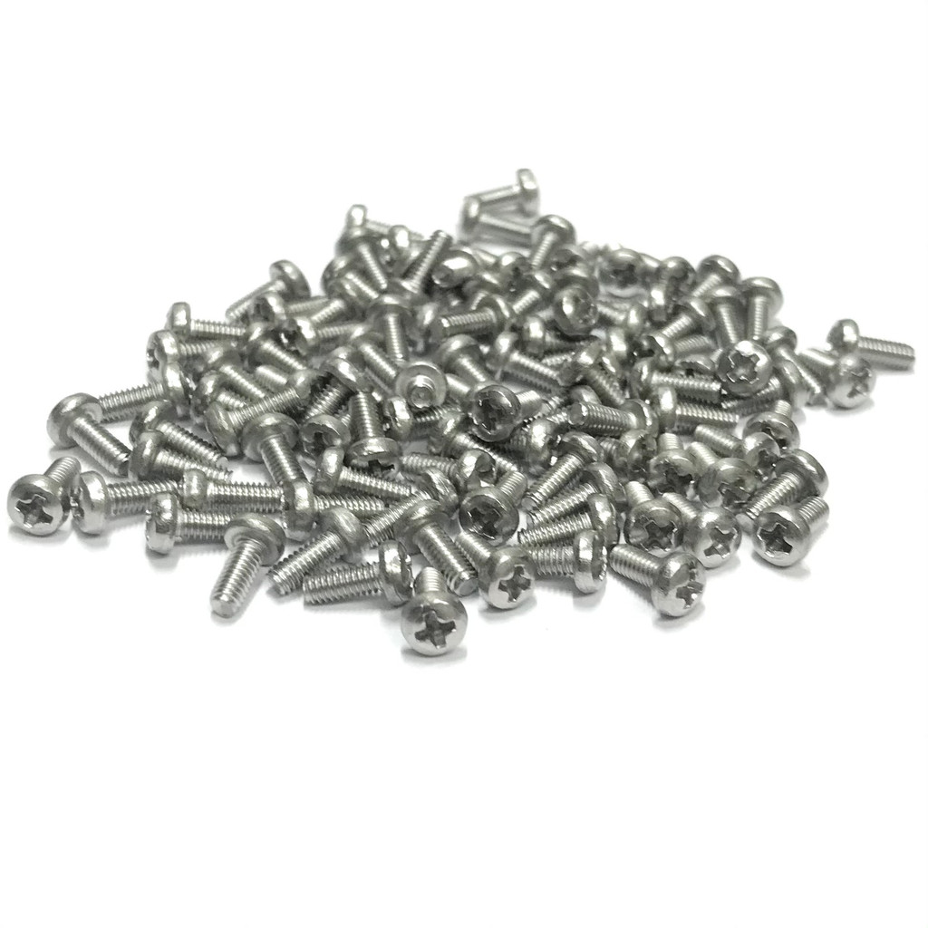 (PKG of 100) M2.5 x 6mm Machine Screw, Phillips Pan, A2 Stainless, M2.5x6