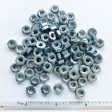 (PKG of 100) 8-32 Hex Nut, Zinc-Plated Steel, 11/32" Flats x  1/8" Thick