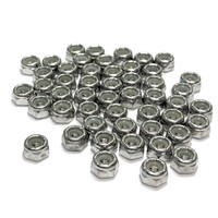 (PKG of 50) 10-32 Hex Lock Nut, Standard, Nylon Insert 18-8 Stainless, 3/8" x 15/64"