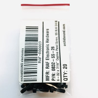 (PKG of 20) 6-32 x 7/16” Captive Panel Screw - Style 4, SS Black Oxide, RAF 0832-SS-26