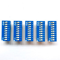 (PKG of 5) DIP Switch, 9 Position, SPDT, Gold Plated Contacts, ECE, EDG109S