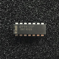 (PKG of 5) DM7406N Hex Inverting Buffer w/ High Voltage Open-Collector Outputs, PDIP-14, National