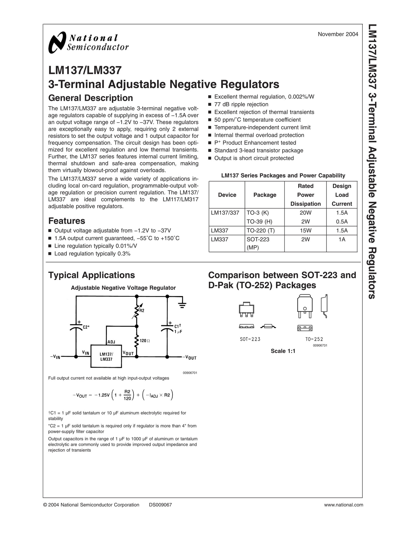 1.5A 1.2-37V LM317K STEEL P Adjustable Voltage Regulator National Semicon TO-3