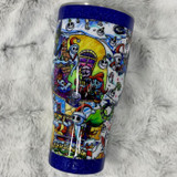 24 oz. Modern Curve Tumbler - Sandy Claws at Christmas in Blue