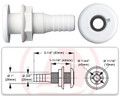 Thruhull Fitting white plastic