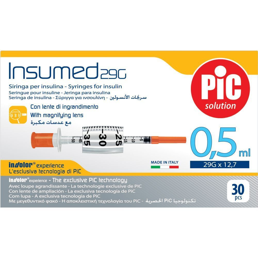 Pic Insumed Pic - Insumed Siringa Insulina 0.5 Ml 30 G 8 Mm Confezione 30 Pezzi ...