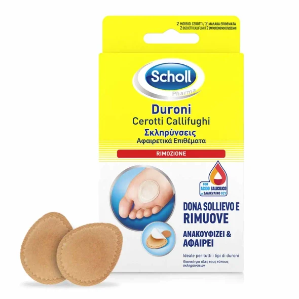 Scholl Cerotti Duroni con Acido Salicilico Confezione 2 Pezzi