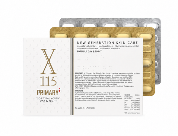 X115 Primary 2 Integratore Antiage Formula Day & Night  Confezione 30 Compresse