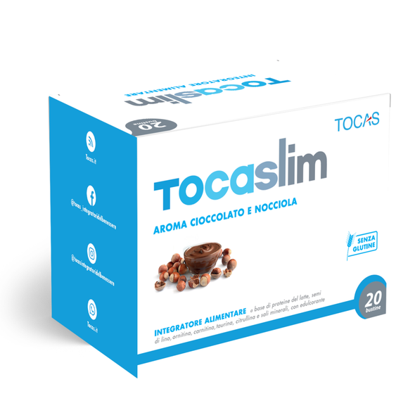 Tocas - Tocaslim Gusto Cioccolato e Nocciola Confezione 20 Bustine Da 19 Gr