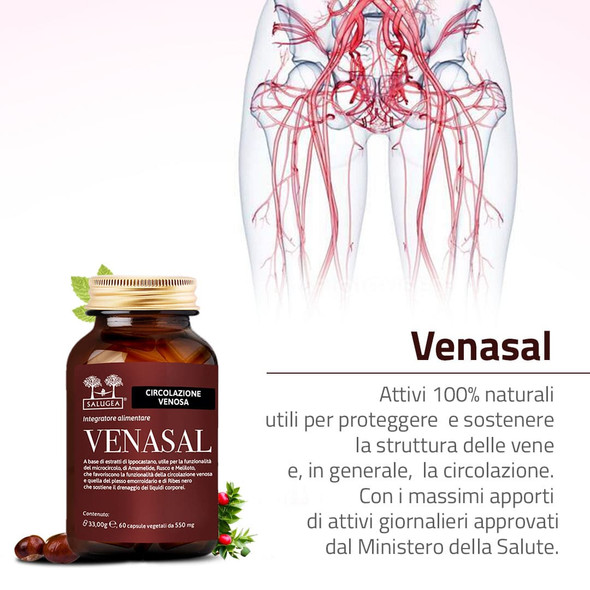 Salugea - Venasal Integratore Vene e Capillari Confezione 60 Capsule