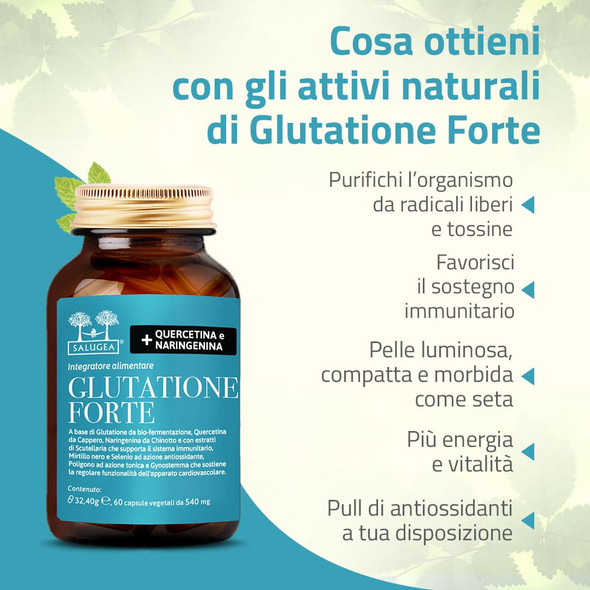 Salugea - Glutatione Forte Quercetina e Naringenina Confezione 60 Capsule