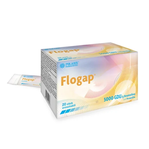 Flogap 5000 GDU Integratore Bromelina Drentante Anticellulite Confezione 20 Stick