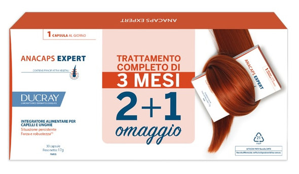 Ducray Anacaps Expert Integratore Capelli e Unghie Confezione 3x30 Capsule