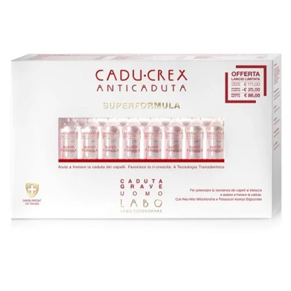 Cadu Crex Superformula Caduta Grave Uomo Confezione 20 Fiale da 3.5 Ml