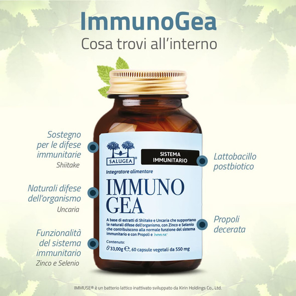 Salugea - Immunogea Integratore Per il Sistema Immunitario Confezione 60 Capsule